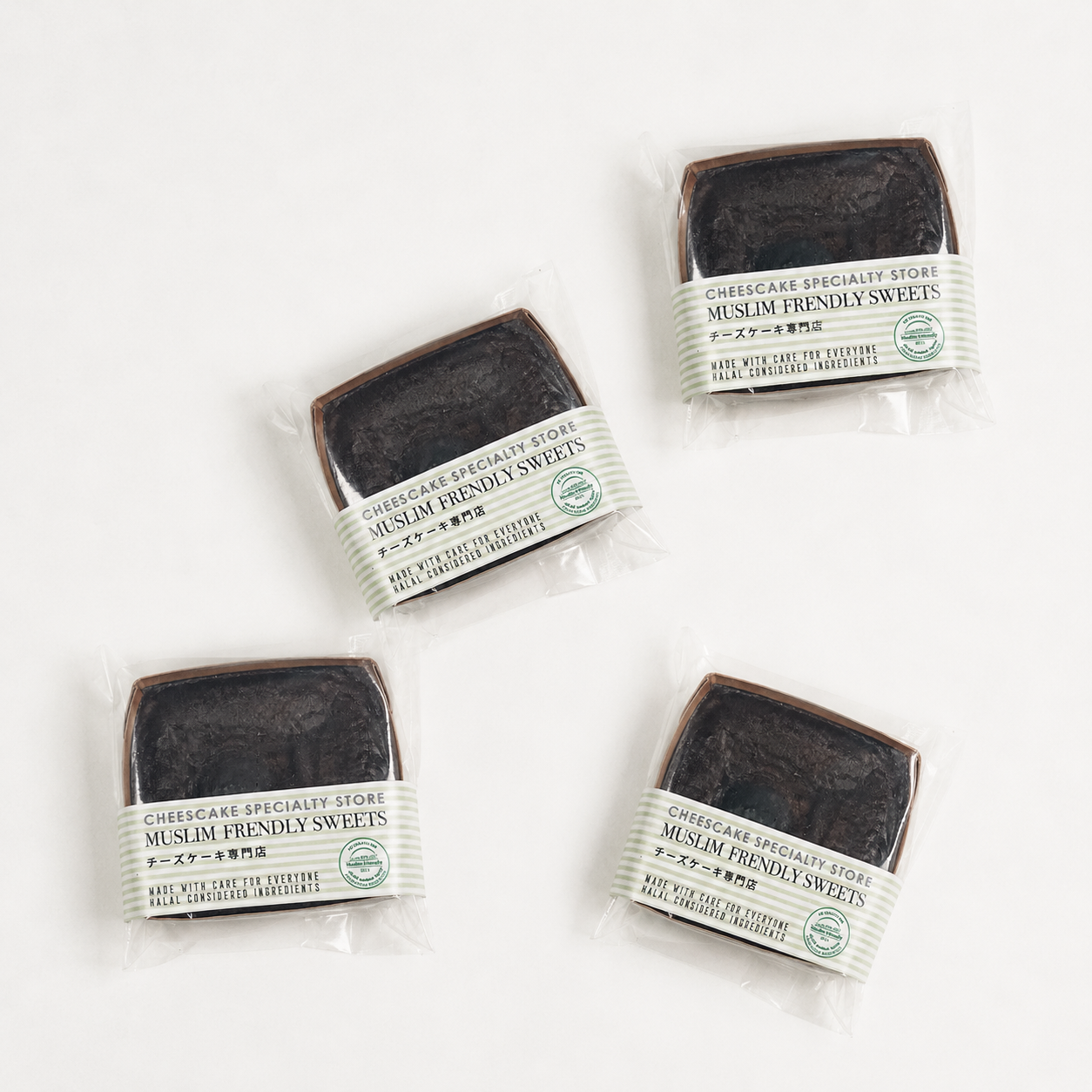 【Halal】Basque Burnt Cheese Cake_Date/basic&chocola Mix(4&4-pack)